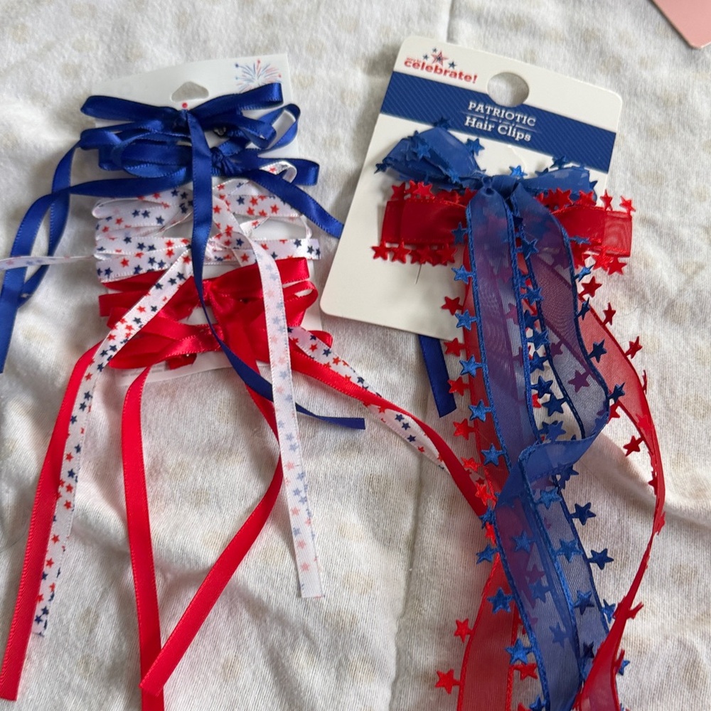 Celebrate It Red, Blue, and White Star Hair Clips